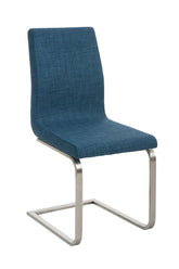 TPFLiving Esszimmerstuhl Belfast Stoff Freischwinger Gestell Edelstahl